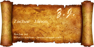 Zachar János névjegykártya